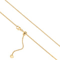 14k Solid Yellow Gold Diamond Cut Cable Chain Adjustable Length Push Button Ball Slider for Men and Women Width 1.3mm Length 20"